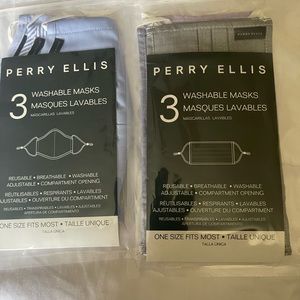 6 Perry Ellis washable mask, reusable one size.